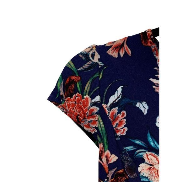 4/$20 Paper Tee Romper Womens L Faux Wrap Floral Coquette Cottagecore Spring - Picture 4 of 8